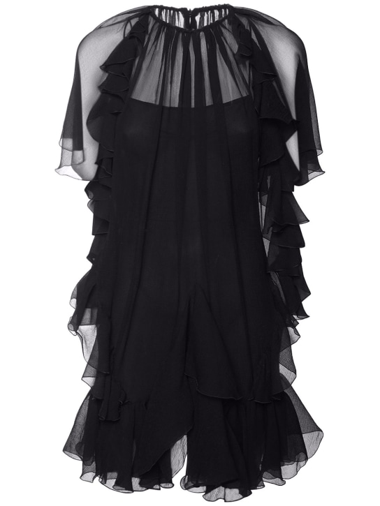 Dsquared2: Silk chiffon volant mini dress - women_0 | Luisa Via Roma