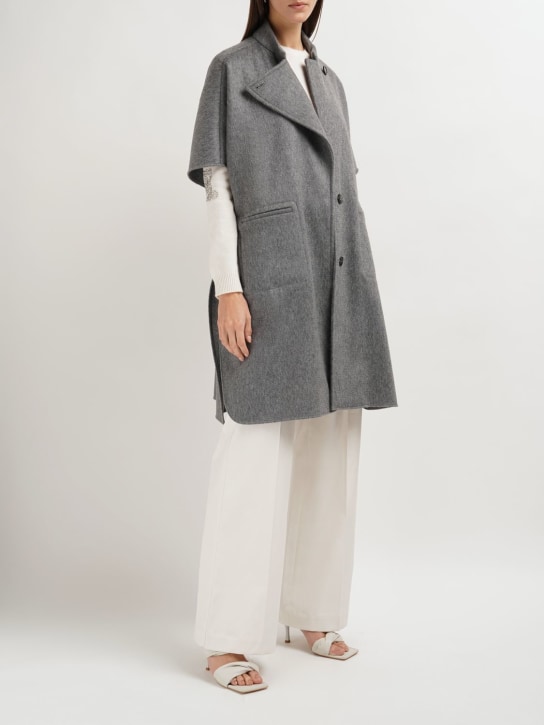 Max Mara: Canapa wool & cashmere cape - women_1 | Luisa Via Roma