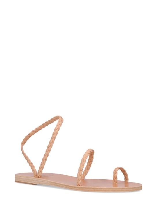 Ancient Greek Sandals: 10毫米Eleftheria皮革凉鞋 - Natural - women_1 | Luisa Via Roma