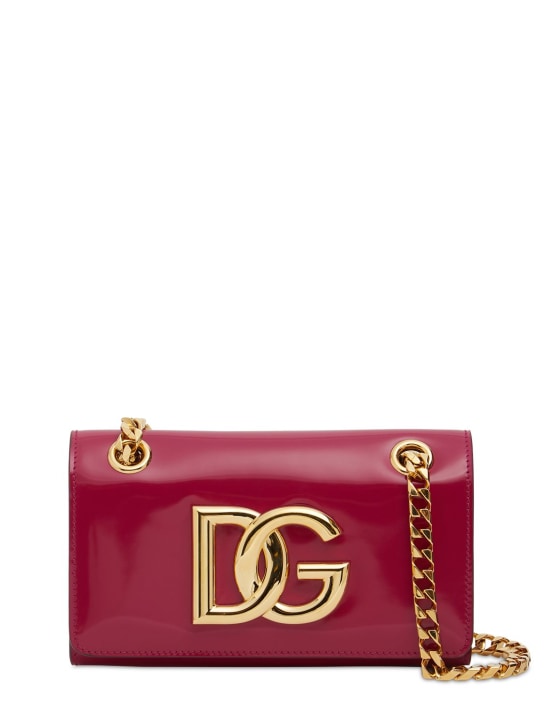 Dolce&Gabbana: 3.5 DG パテントレザーショルダーバッグ - women_0 | Luisa Via Roma