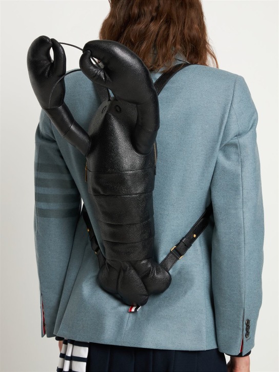 Thom Browne: Pebbled leather lobster backpack - men_1 | Luisa Via Roma