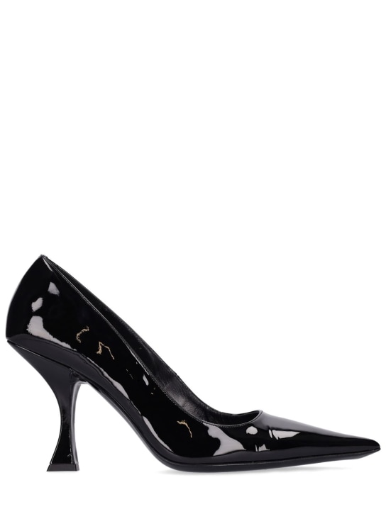 BY FAR: Zapatos de tacón de charol 90mm - Negro - women_0 | Luisa Via Roma