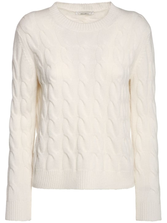 Max Mara: Odessa knit cashmere sweater - Almond - women_0 | Luisa Via Roma