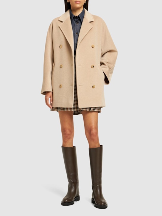 Max Mara: Rebus wool & cashmere short coat - women_1 | Luisa Via Roma