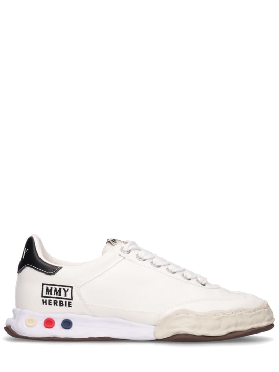 Mihara Yasuhiro: Harbie canvas low-top sneakers - White - men_0 | Luisa Via Roma