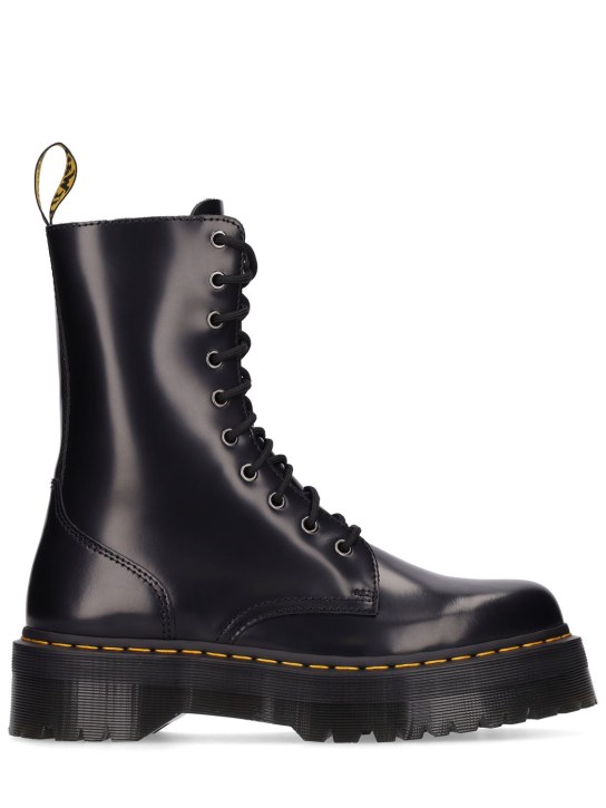 Dr.Martens: 40mm Jadon Hi polished leather boots - Black - men_0 | Luisa Via Roma