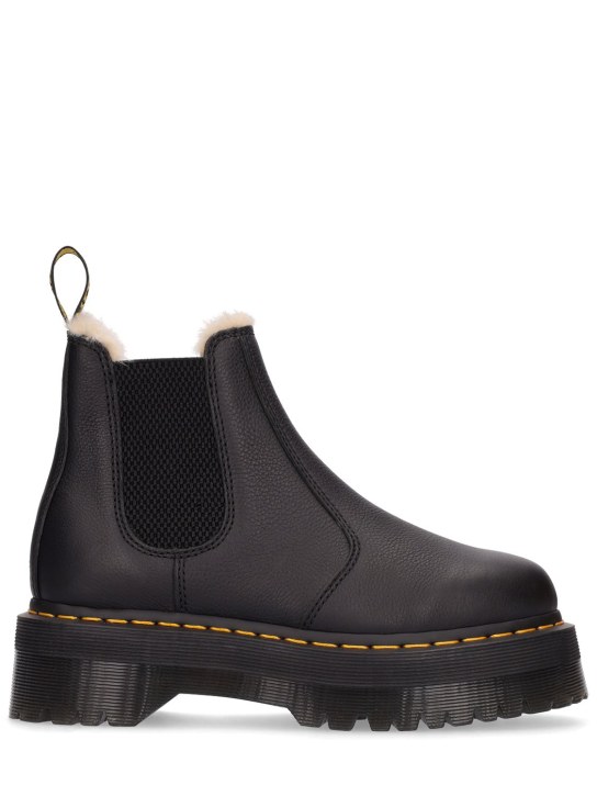 Dr.Martens: 40mm 2976 Quad Fur Lined Chelsea boots - Siyah - women_0 | Luisa Via Roma