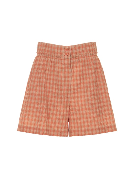 ALTUZARRA: Thor gingham seersucker mini shorts - Multicolor - women_0 | Luisa Via Roma