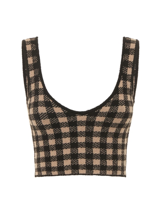 ALTUZARRA: Crop-Top mit Karos „Argia“ - Weiß/Schwarz - women_0 | Luisa Via Roma