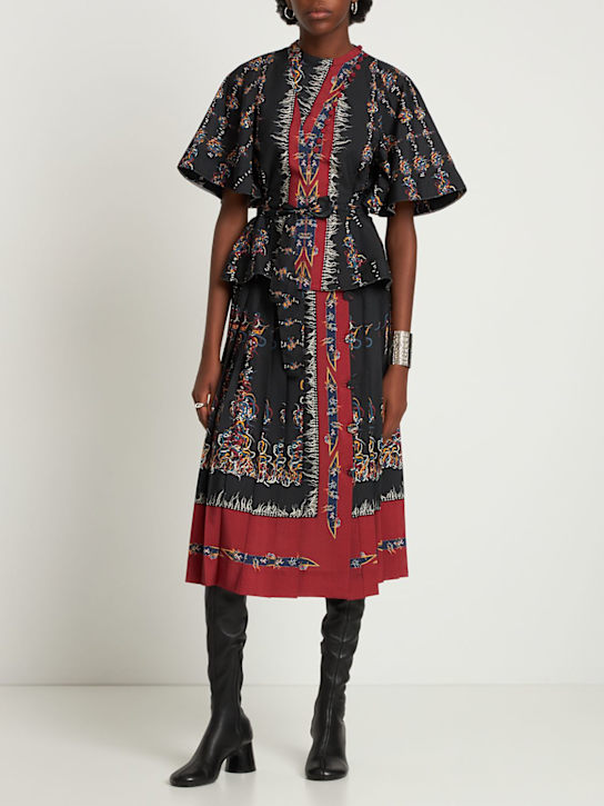 ALTUZARRA: Haut kimono imprimé frêne - Multicolore - women_1 | Luisa Via Roma