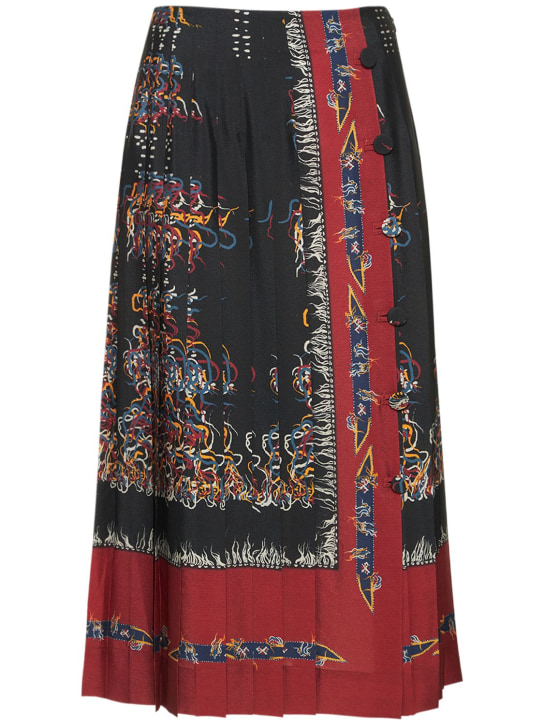 ALTUZARRA: Falda midi estampada - Multicolor - women_0 | Luisa Via Roma