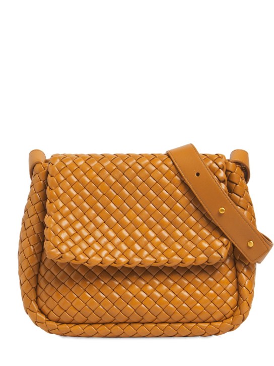 Bottega Veneta: Small Cobble leather shoulder bag - Caramel - women_0 | Luisa Via Roma