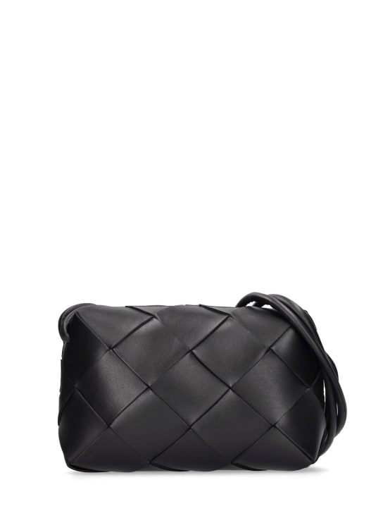 Bottega Veneta: Leather shoulder bag - Black - women_0 | Luisa Via Roma