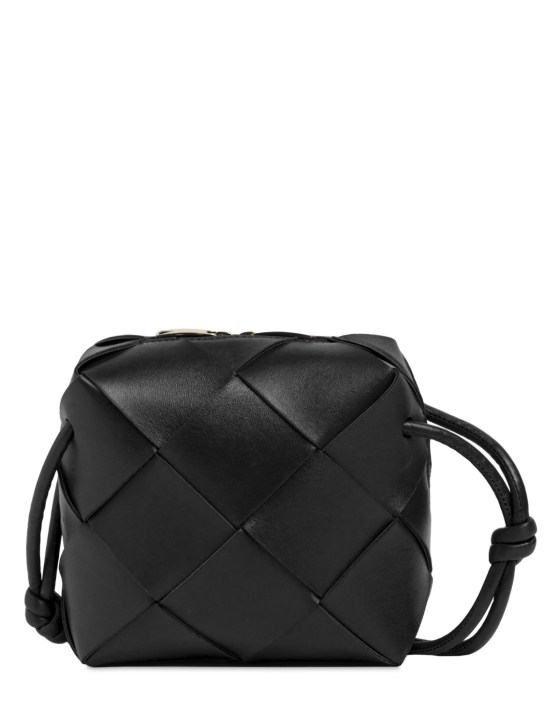 Bottega Veneta: Mini Cassette leather camera bag - Black - women_0 | Luisa Via Roma