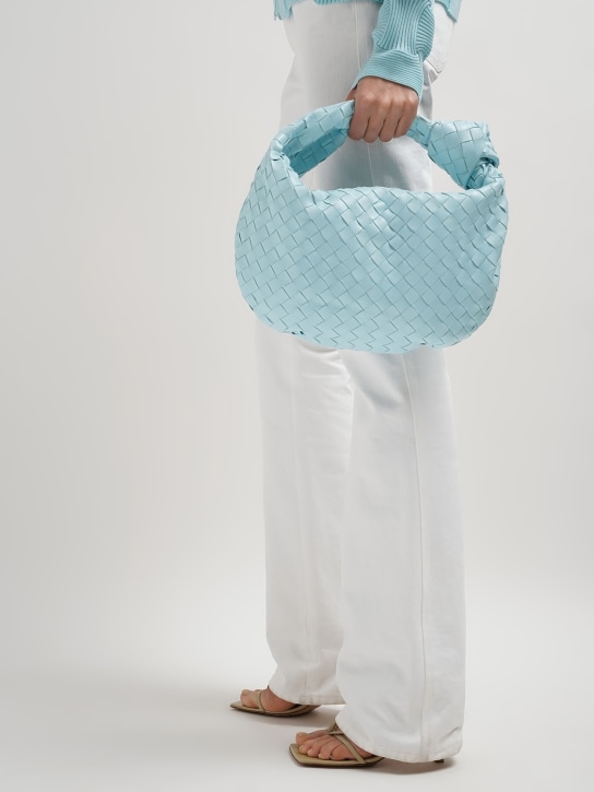 Bottega Veneta: Teen Jodie leather shoulder bag - Light Blue - women_1 | Luisa Via Roma