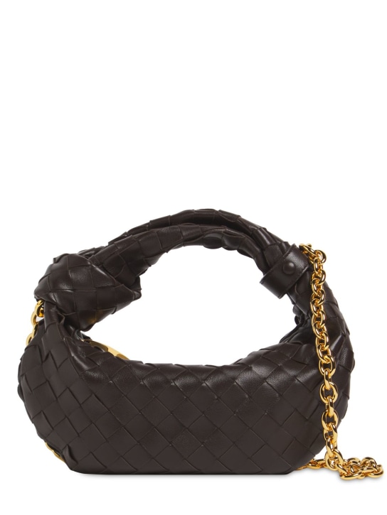 Bottega Veneta: Mini Jodie leather top handle bag - Fondant - women_0 | Luisa Via Roma