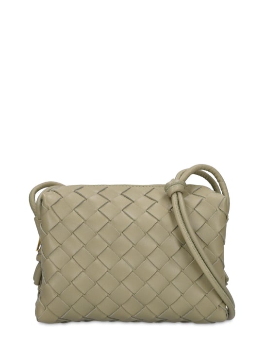 Bottega Veneta: Mini Loop leather shoulder bag - Travertine - women_0 | Luisa Via Roma