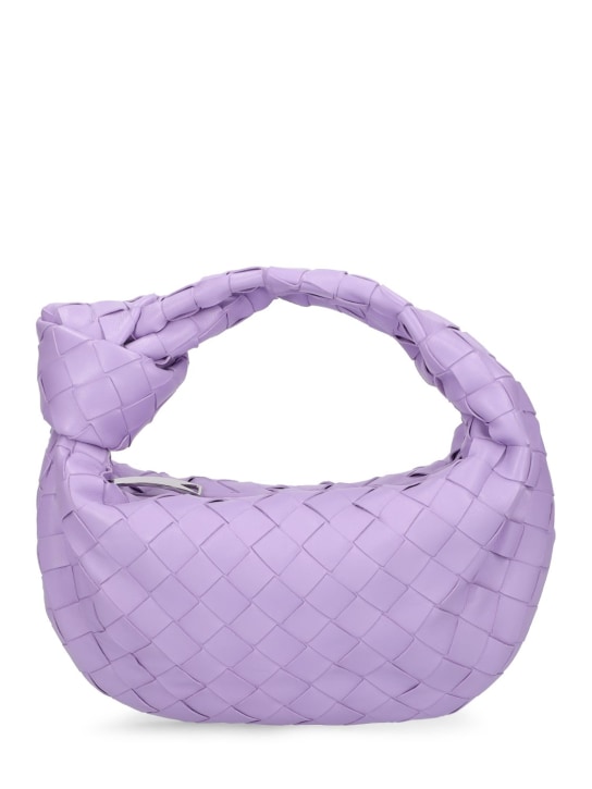 Bottega Veneta: Mini Jodie leather top handle bag - Wisteria - women_0 | Luisa Via Roma