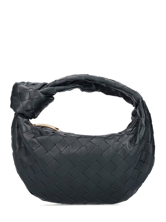 Bottega Veneta: Mini Jodie leather top handle bag - Inkwell - women_0 | Luisa Via Roma