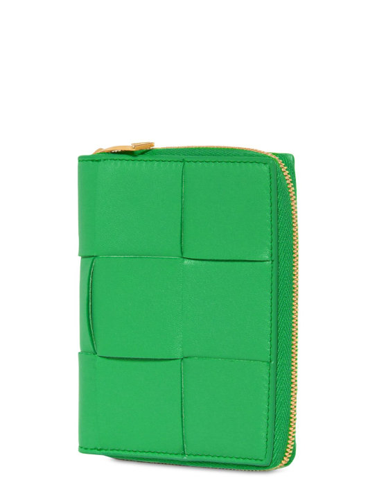 Bottega Veneta: Compact Cassette zip around wallet - Parakeet - women_1 | Luisa Via Roma