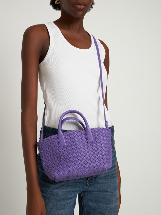 Bottega Veneta: Cabat leather tote bag - Purple - women_1 | Luisa Via Roma