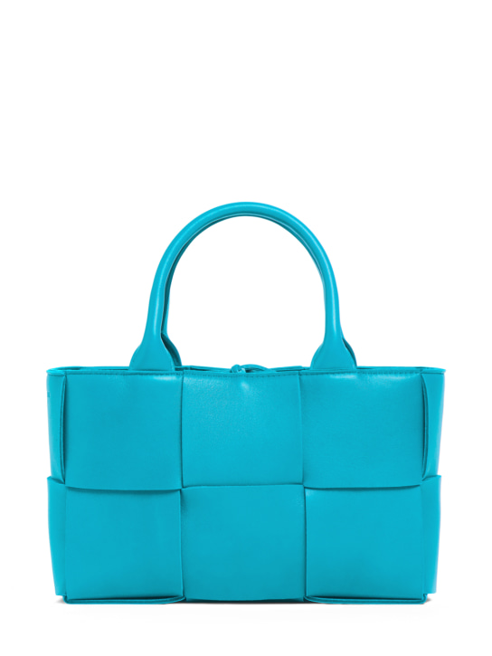 Bottega Veneta: Mini Arco leather tote bag - Pool - women_0 | Luisa Via Roma