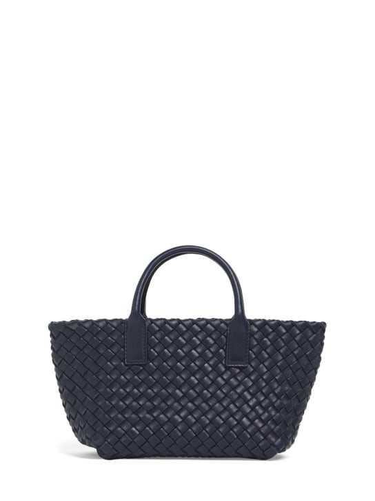 Bottega Veneta: Mini Cabat leather tote bag - Dark Blue - women_0 | Luisa Via Roma
