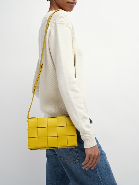 Bottega Veneta: Medium Cassette leather crossbody bag - Pollen - women_1 | Luisa Via Roma