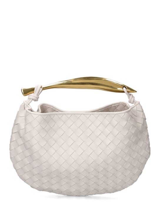 Bottega Veneta: Small Sardine leather top handle bag - Chalk - women_0 | Luisa Via Roma