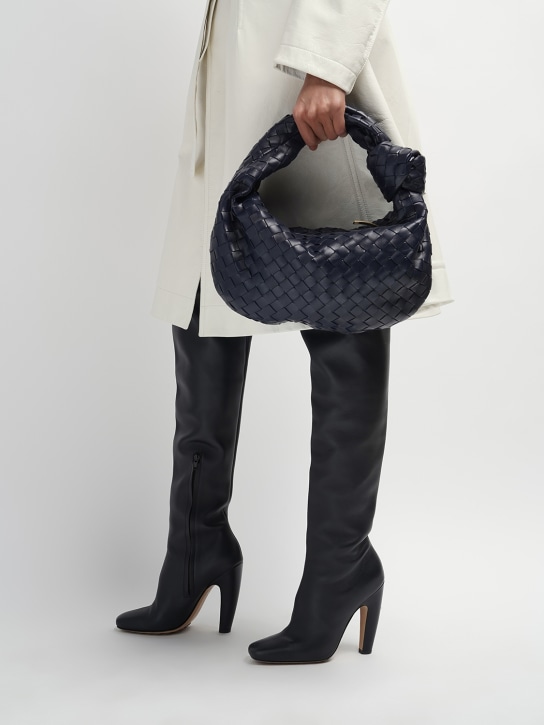 Bottega Veneta: Teen Jodie leather shoulder bag - Dark Blue - women_1 | Luisa Via Roma