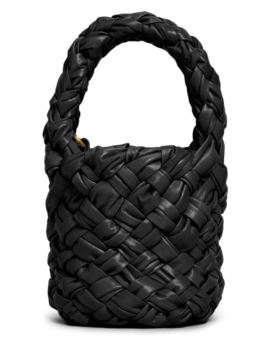 Bottega Veneta: Mini Kalimero leather bucket bag - Black - women_0 | Luisa Via Roma