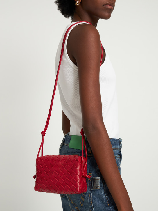 Bottega Veneta: Mini Loop leather shoulder bag - Apple Candy - women_1 | Luisa Via Roma
