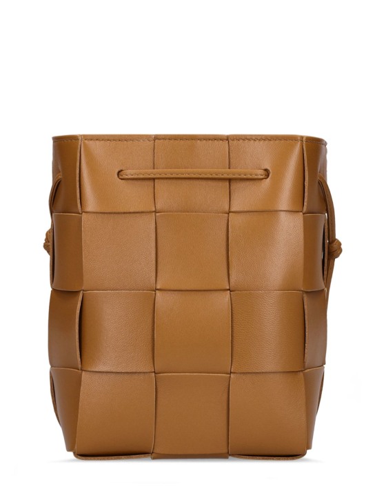 Bottega Veneta: Small intreccio leather bucket bag - women_0 | Luisa Via Roma