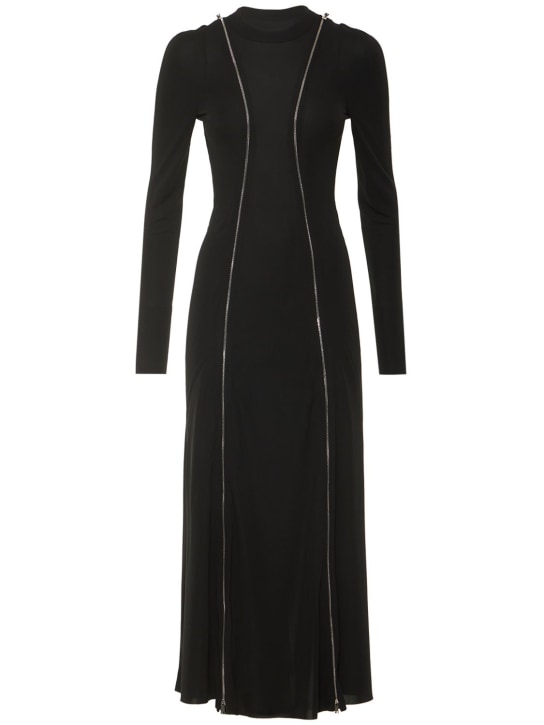 Twin viscose jersey midi dress w/ zip