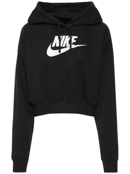 Nike: Cropped cotton blend hoodie - women_0 | Luisa Via Roma