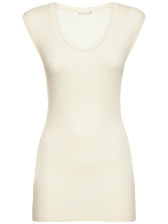 Bite Studios: Second Skin粘胶纤维平纹针织背心 - 白色 - women_0 | Luisa Via Roma