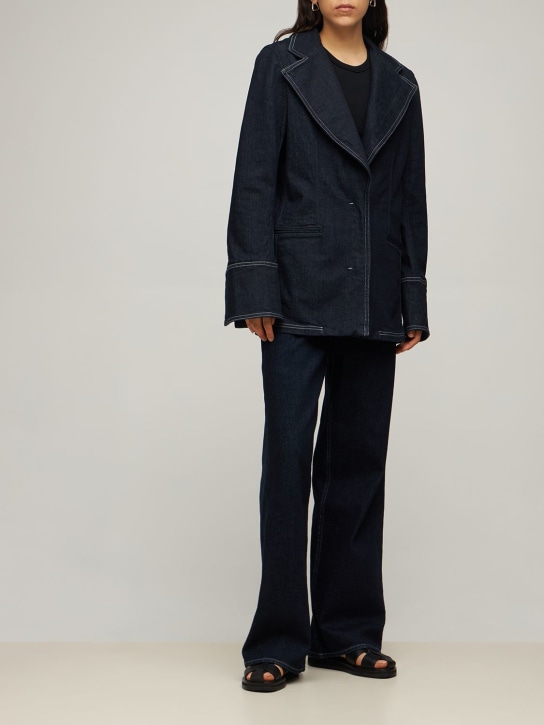 Bite Studios: Wide leg organic cotton denim jeans - Blue - women_1 | Luisa Via Roma