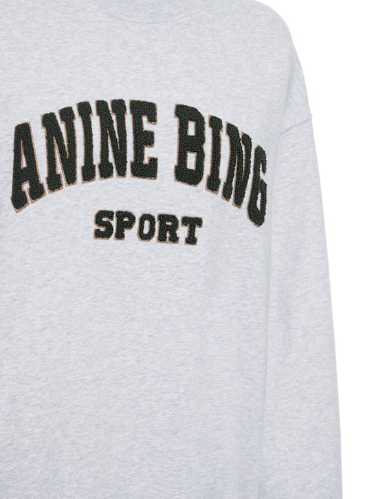 ANINE BING: Tyler logo cotton sweatshirt - Grey - women_3 | Luisa Via Roma