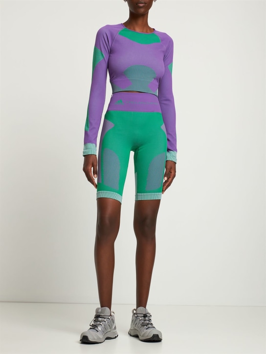 adidas By Stella McCartney: True Strength recycled tech bike shorts - women_1 | Luisa Via Roma
