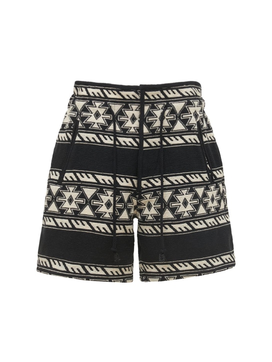 Marant Etoile: Shorts de algodón - Negro/Blanco - women_0 | Luisa Via Roma
