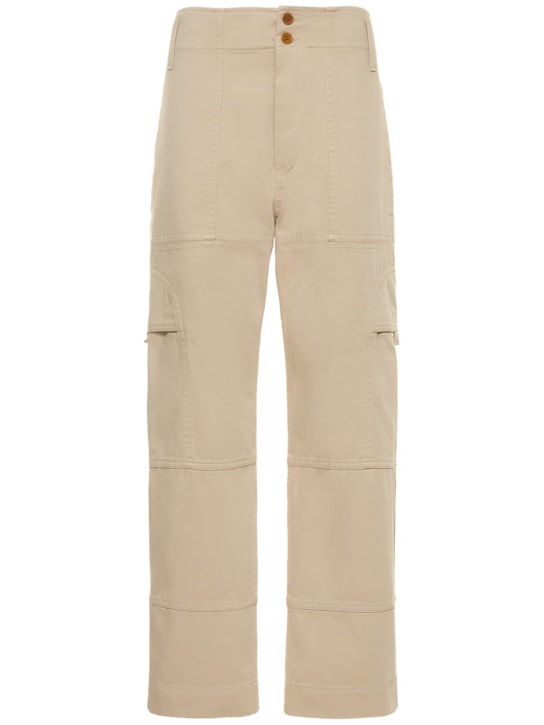 Marant Etoile: Pantaloni dritti Samson in cotone - Avorio - women_0 | Luisa Via Roma