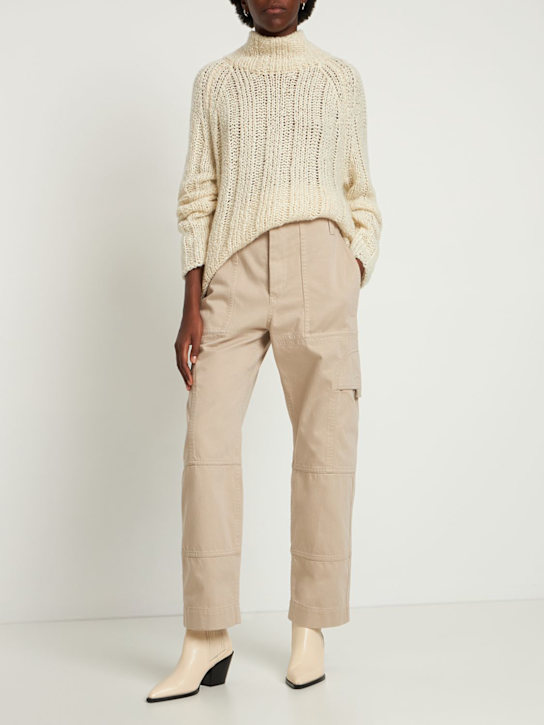 Marant Etoile: Pantaloni dritti Samson in cotone - Avorio - women_1 | Luisa Via Roma