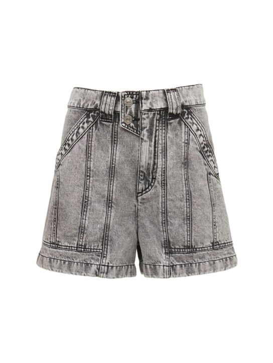 Marant Etoile: Short en denim de coton Vinca - Gris - women_0 | Luisa Via Roma