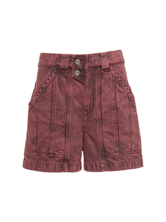 Marant Etoile: Vinca棉质牛仔短裤 - 红色 - women_0 | Luisa Via Roma