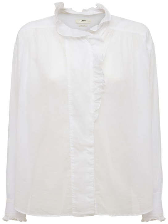 Marant Etoile: Pamias ruffled cotton shirt - Ivory - women_0 | Luisa Via Roma
