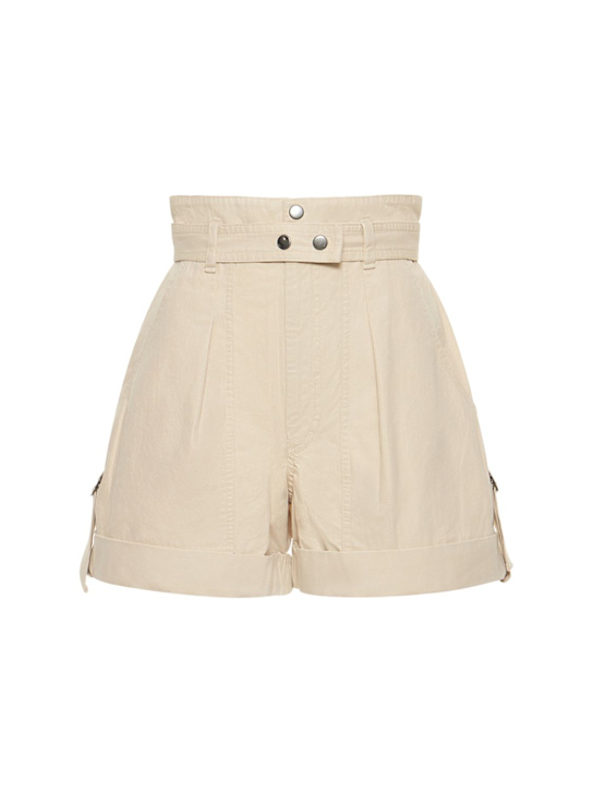 Marant Etoile: Shorts de algodón - Marfil - women_0 | Luisa Via Roma