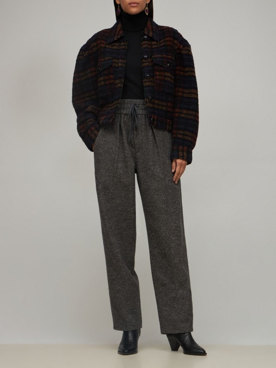 Marant Etoile: Miroki cotton blend straight pants - Grey - women_1 | Luisa Via Roma