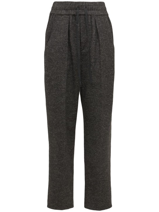 Marant Etoile: Miroki cotton blend straight pants - Grey - women_0 | Luisa Via Roma