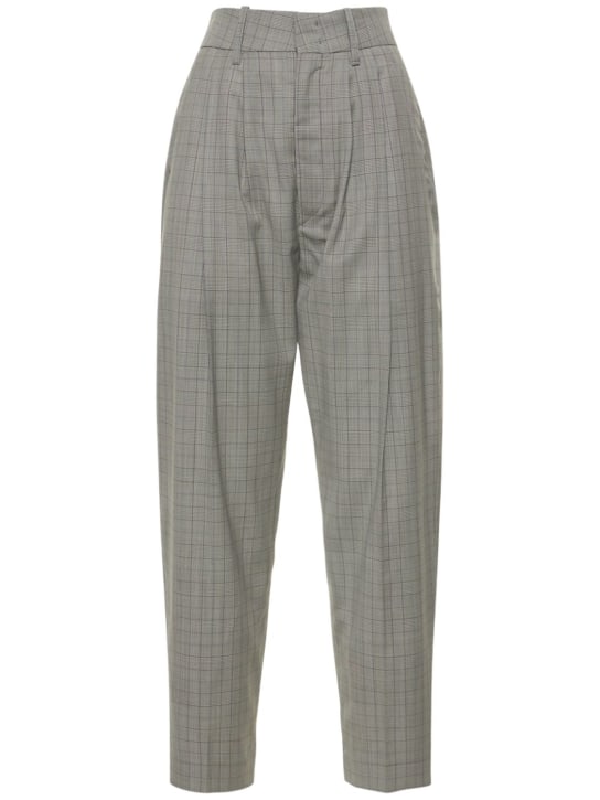 Marant Etoile: Pantalon droit en laine Ornela - Noir/Multi - women_0 | Luisa Via Roma