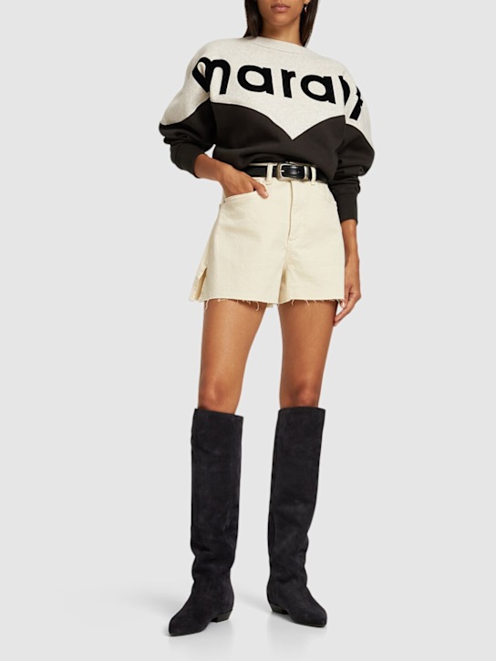 Marant Etoile: Houston logo jersey cotton sweatshirt - women_1 | Luisa Via Roma